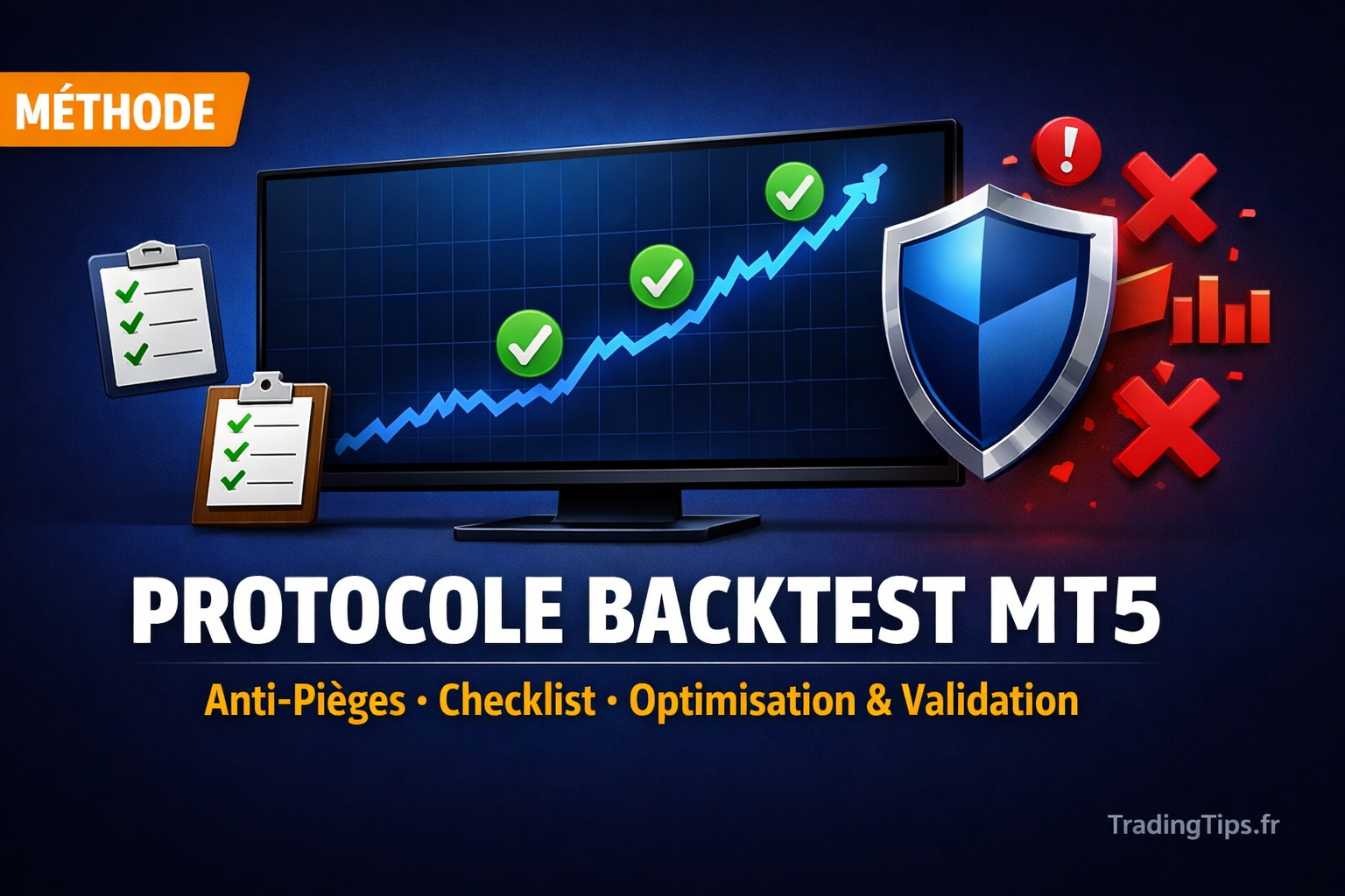 Protocole Backtest MT5 Anti-Pièges — Checklist + Méthode (Optimisation & Validation)