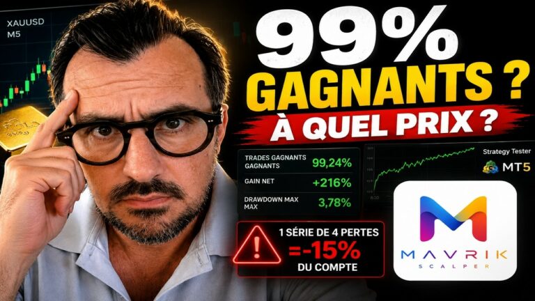 Mavrik Scalper avis : test independant du robot MT5 sur l'or, 99% de trades gagnants