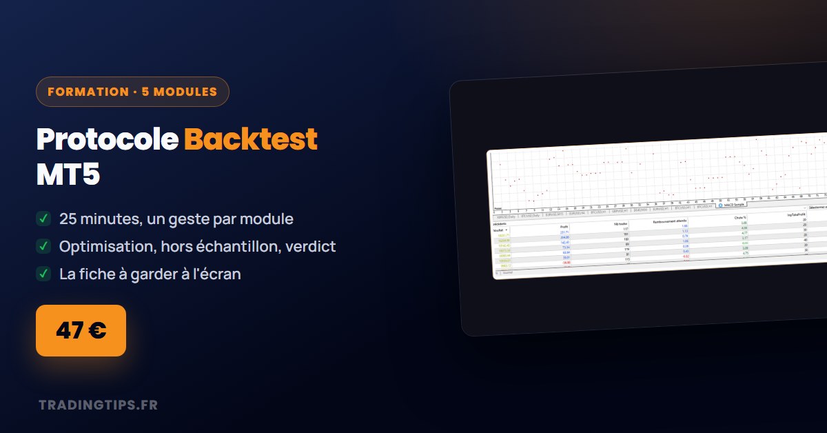 Apercu de la formation Protocole Backtest MT5